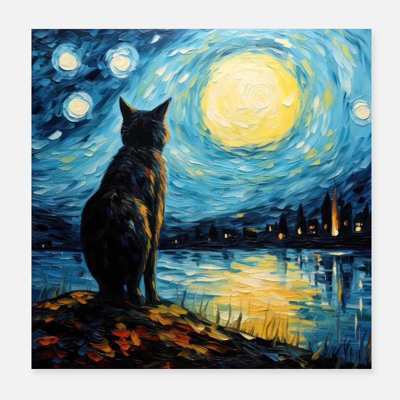 Chat, Motif De Chat Poster 20 x 20 cm