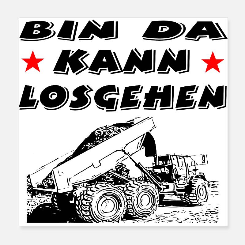 Baustelle Poster 20x20 cm