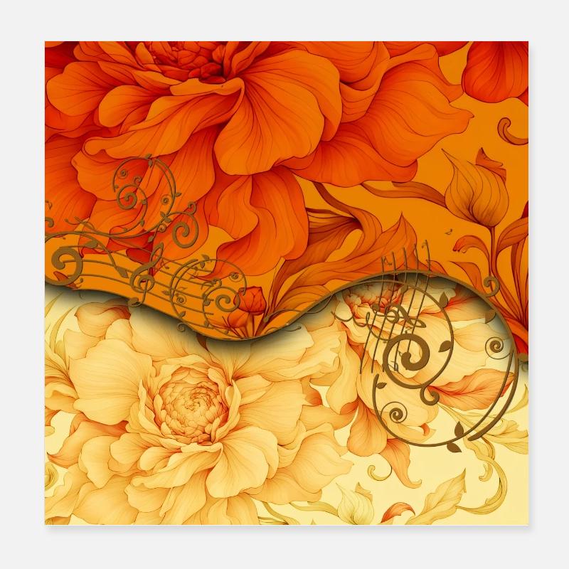 Design floral élégant Poster 20 x 20 cm