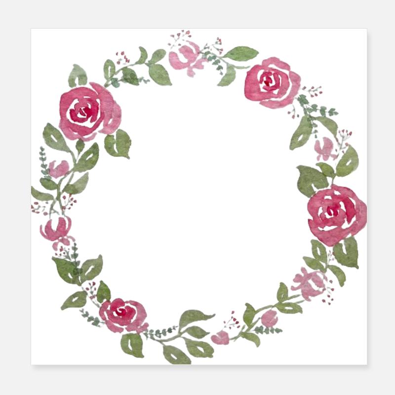 Blumenkranz Poster 20x20 cm