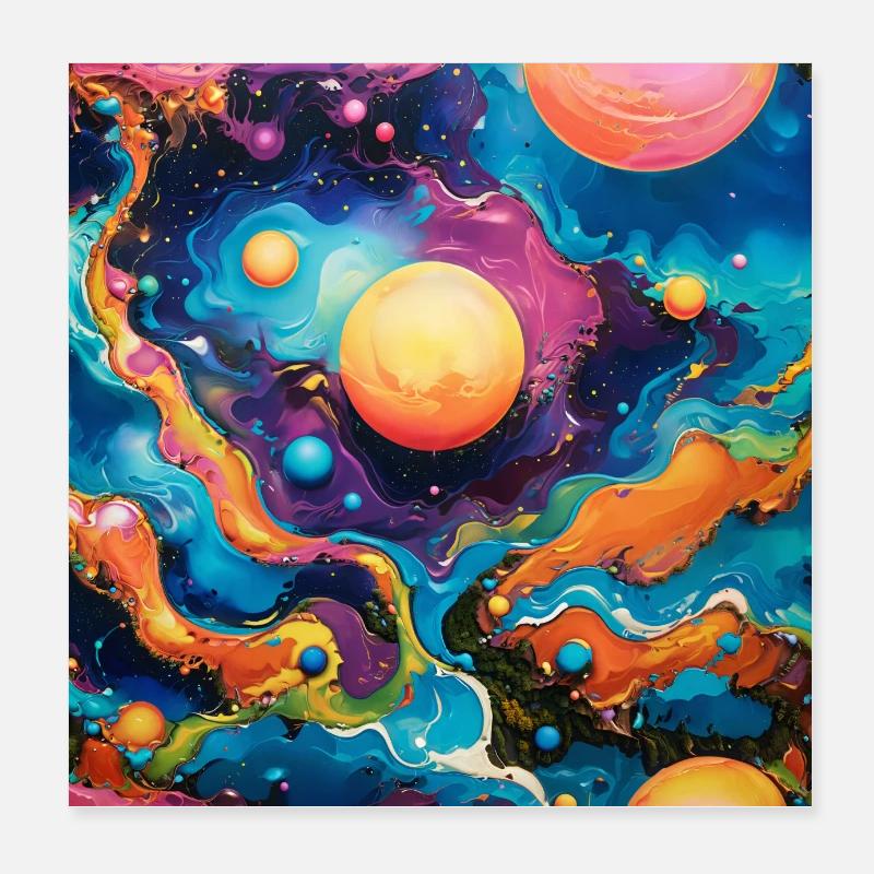 Psyché planètes Poster 20 x 20 cm