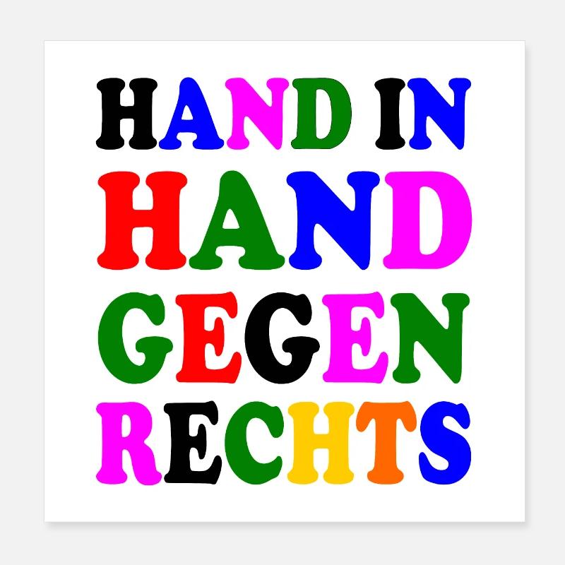 Gegen rechts Poster 20x20 cm