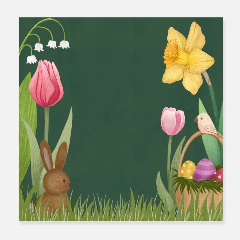 Osterdesign zum selbst gestalten Poster 20x20 cm