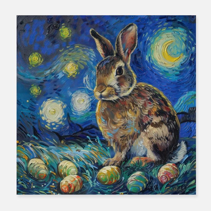 Lapin de Pâques, Pâques, Lapin Poster 20 x 20 cm