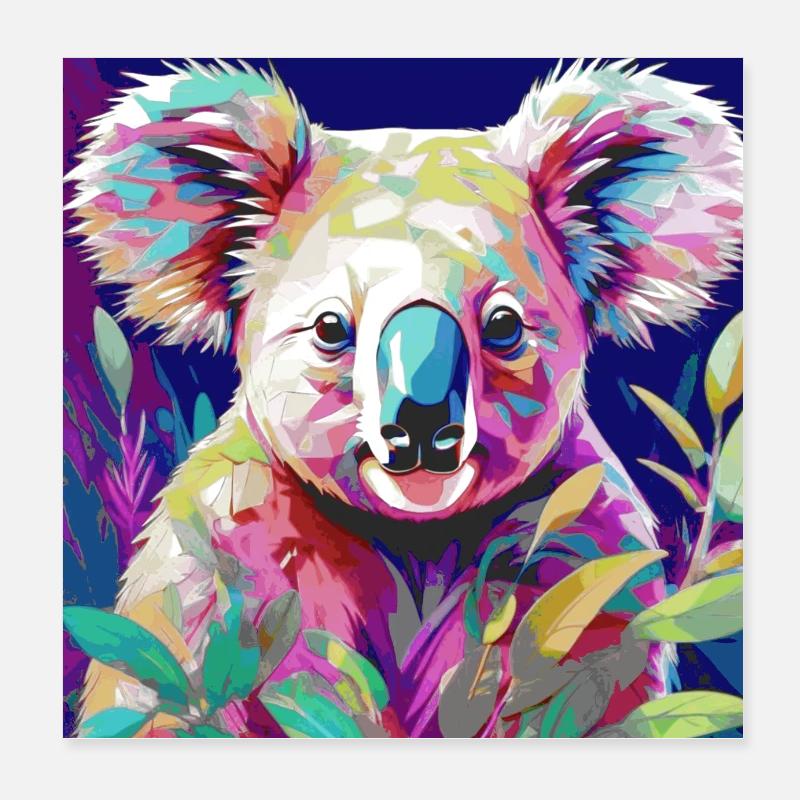 Koala, koalabär, illustration, bunt Poster 20x20 cm
