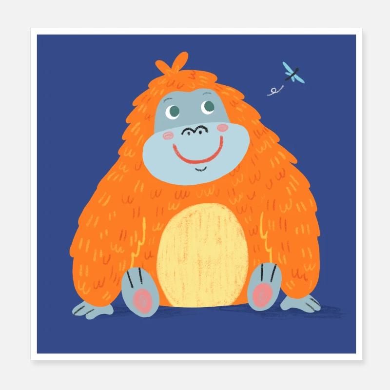 Kleiner Orang-Utan Poster 20x20 cm