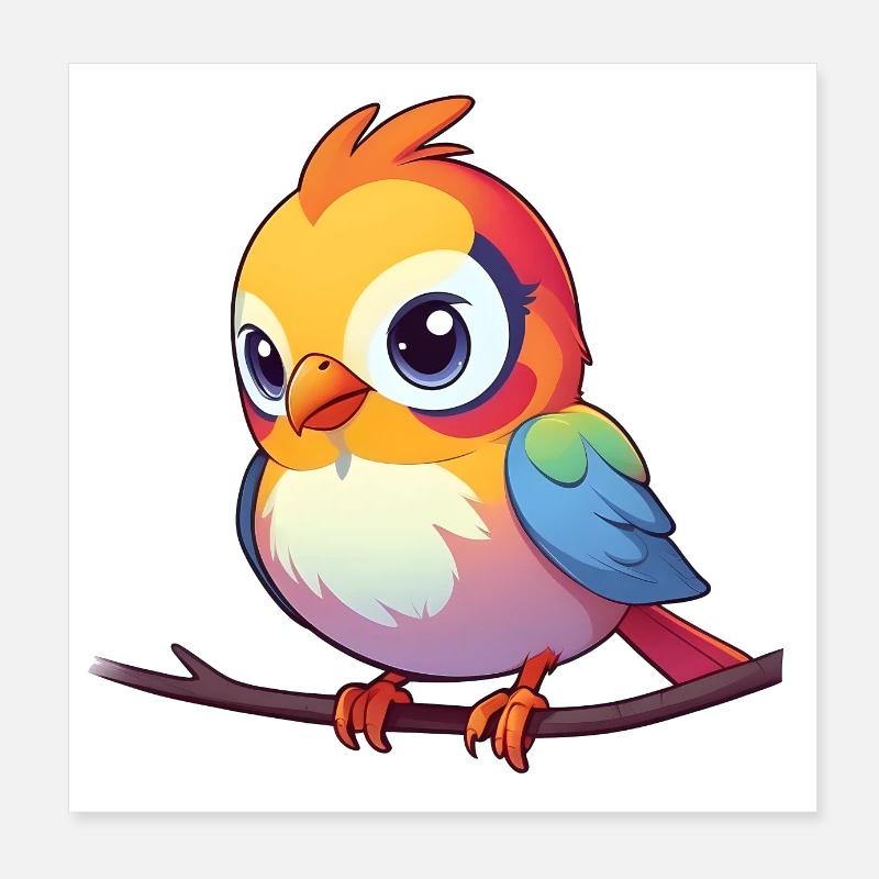 Moineau arc-en-ciel Poster 20 x 20 cm