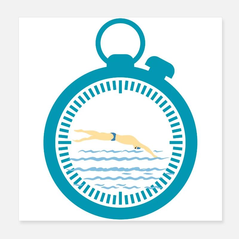 Schwimmen Poster 20x20 cm