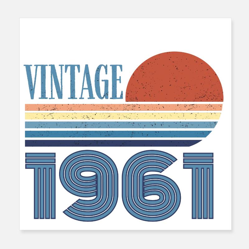 vintage 1961 Poster 8" x 8" (20x20 cm)