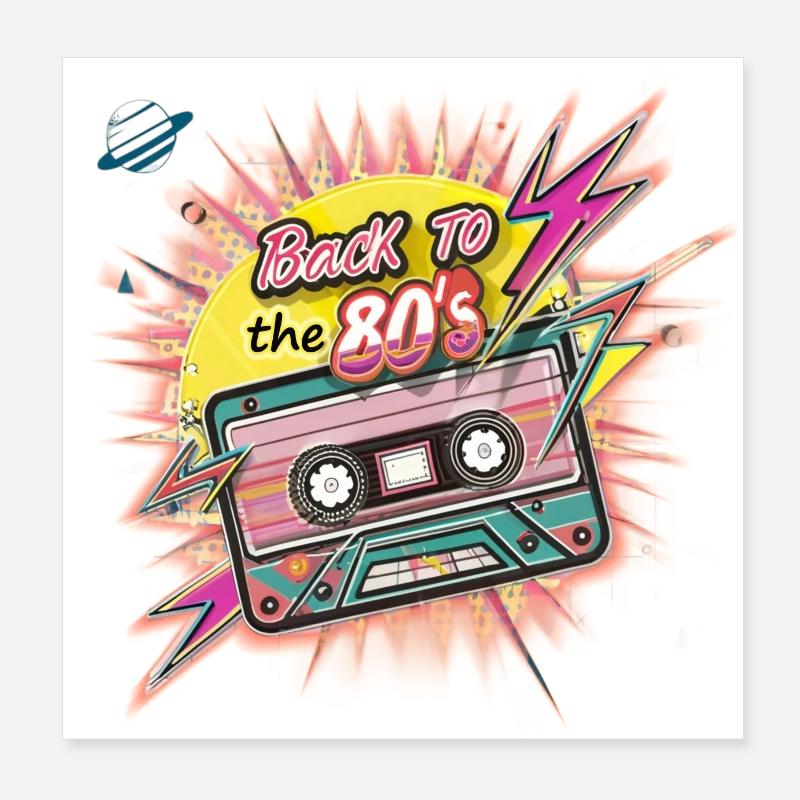 BBack to the 80s Poster 8" x 8" (20x20 cm)