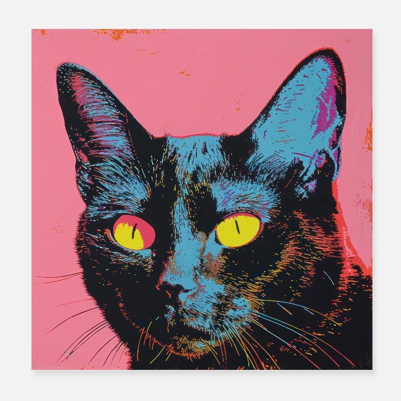 Katze, katzenmotiv, popart, geschenk, geschenkidee Poster 20x20 cm