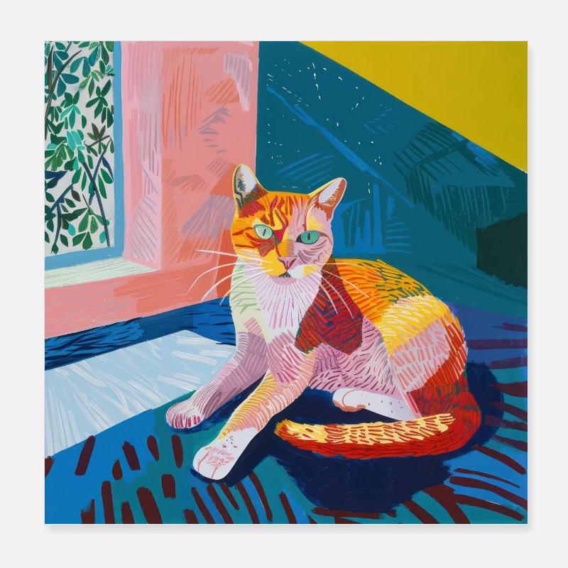 Katze, katzenmotiv, popart, geschenk, geschenkidee Poster 20x20 cm