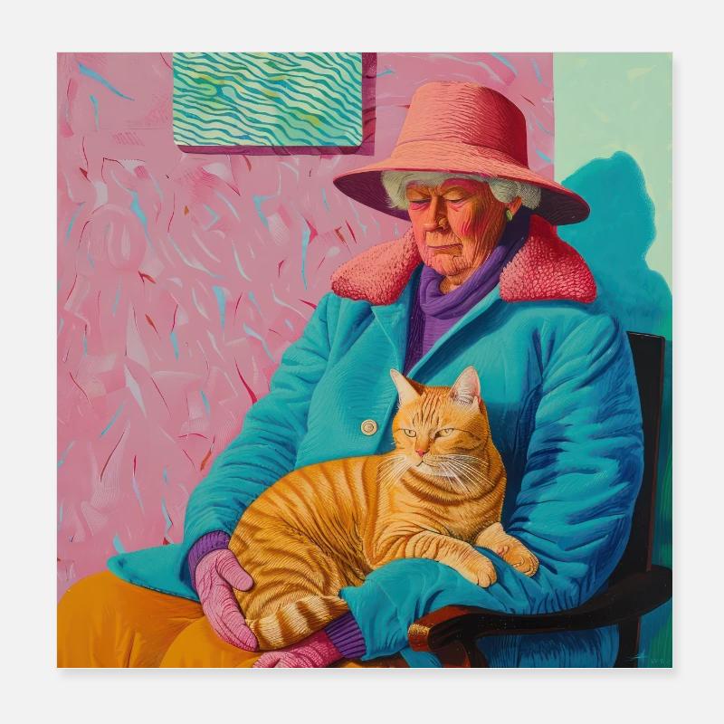 Katze, katzenmotiv, popart, geschenk, geschenkidee Poster 20x20 cm