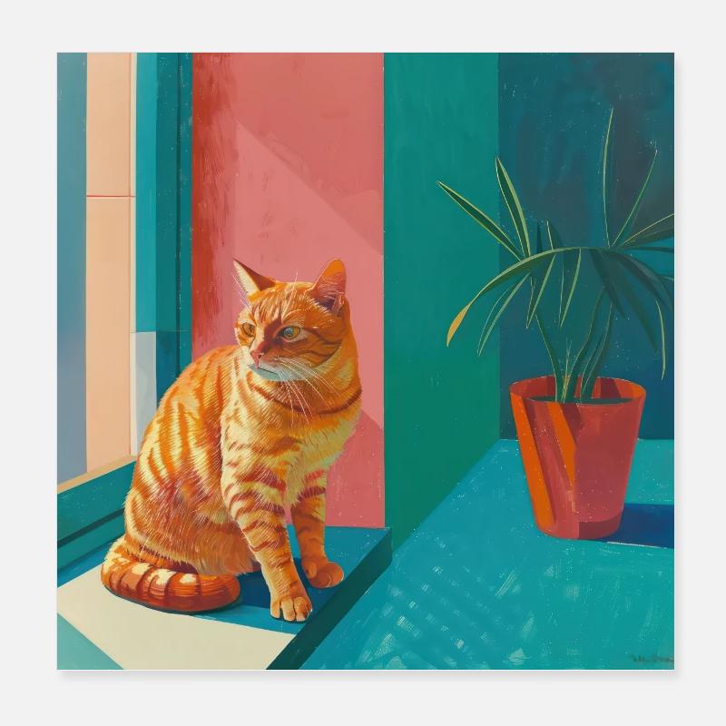Chat, motif chat, pop art, cadeau, idée cadeau Poster 20 x 20 cm