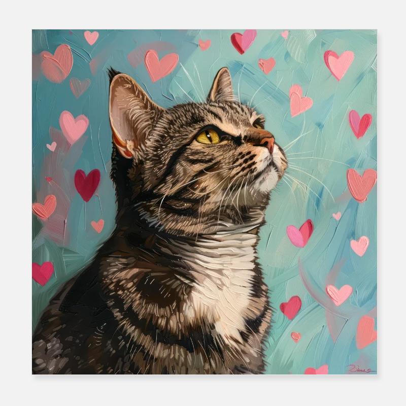 Katze, katzenmotiv, popart, geschenk, geschenkidee Poster 20x20 cm