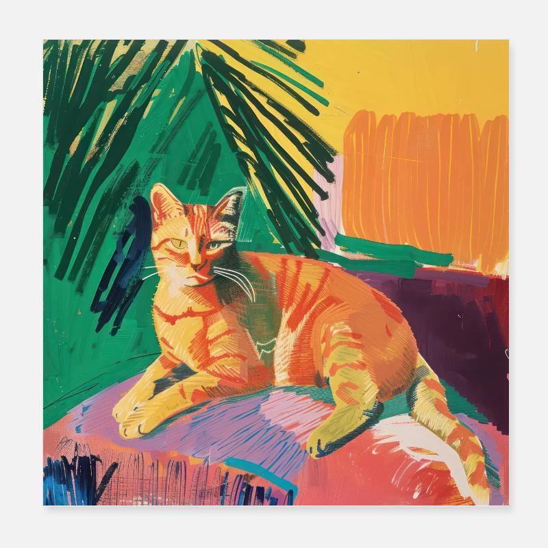 Katze, katzenmotiv, popart, geschenk, geschenkidee Poster 20x20 cm