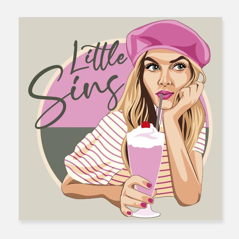 Petits péchés Poster Poster 20 x 20 cm