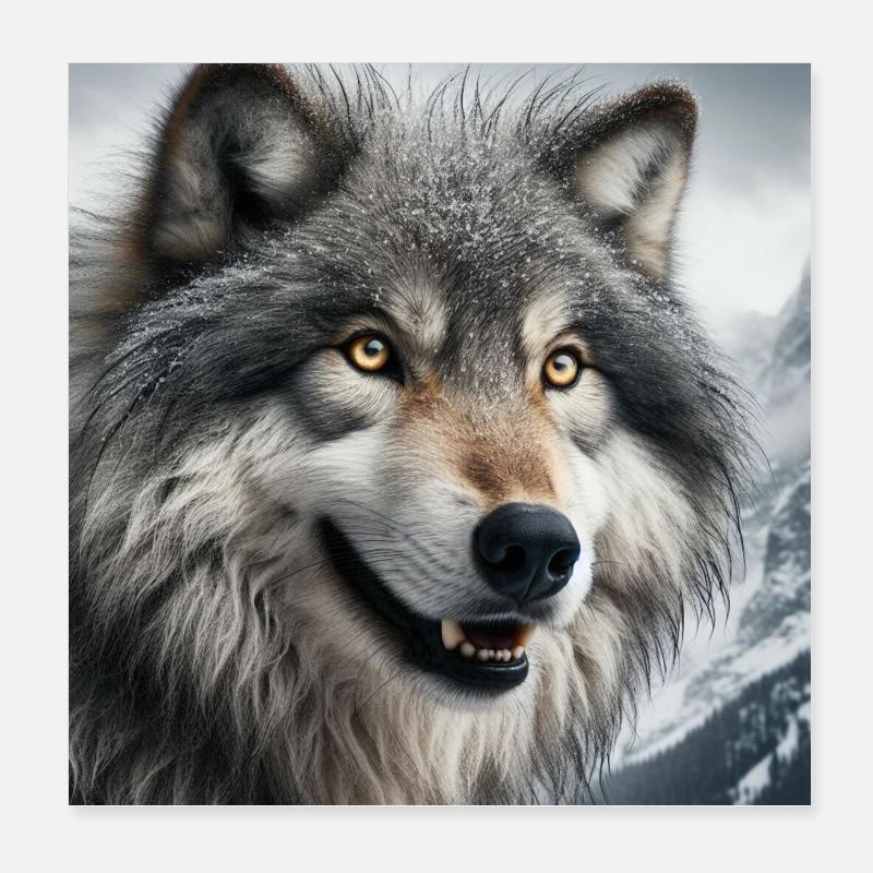 Wolf Poster 8" x 8" (20x20 cm)