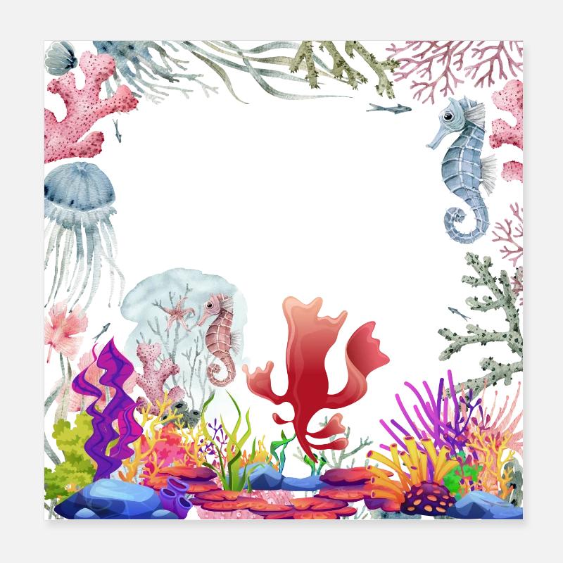 Seahorse Poster 8" x 8" (20x20 cm)