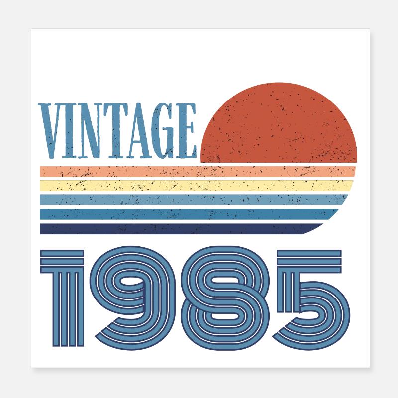 vintage 1985 Poster 20 x 20 cm