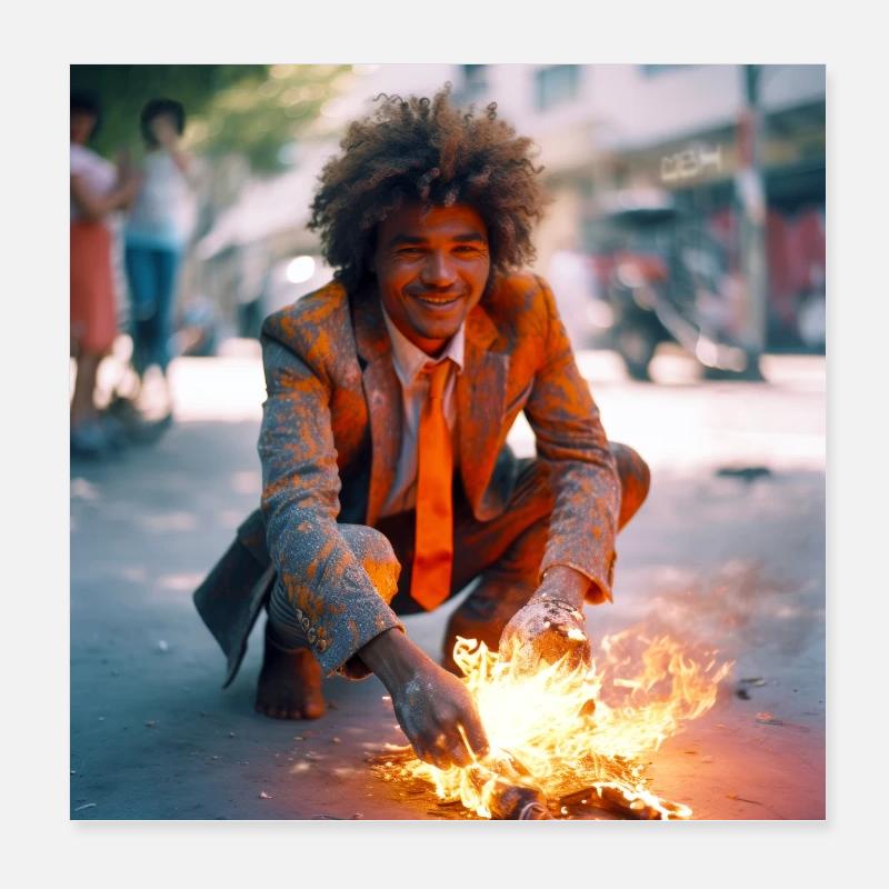 Burning Man 03 Poster 8" x 8" (20x20 cm)