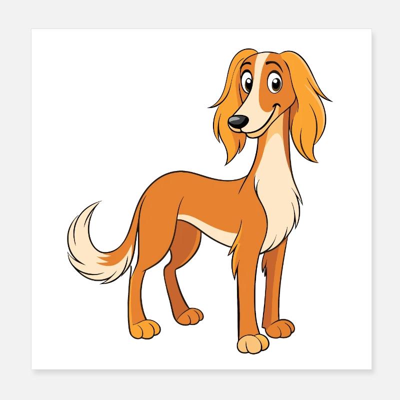 Anmutiger Saluki: Digitale Kunst Poster 20x20 cm