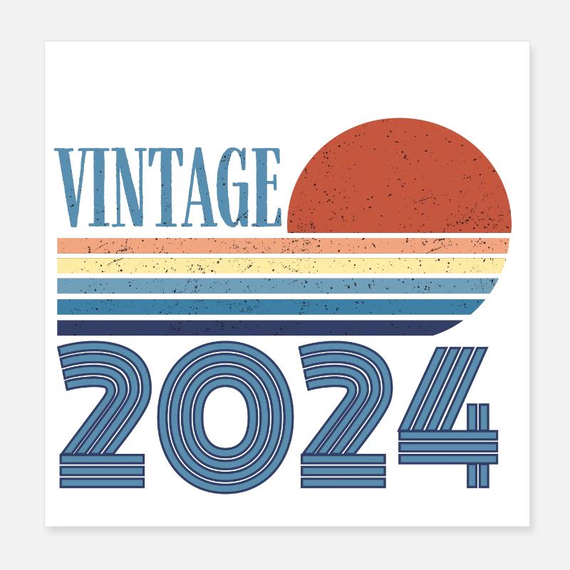 Vintage 2024 Poster 8" x 8" (20x20 cm)