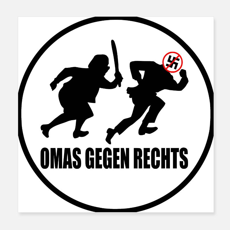 Omas gegen rechts Poster 20x20 cm