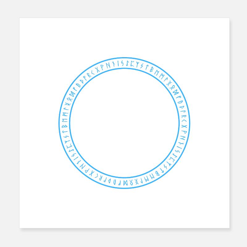Viking Runes Circle Poster 8" x 8" (20x20 cm)