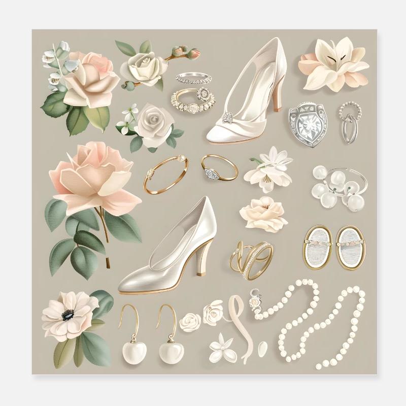 Braut Welt Poster 20x20 cm