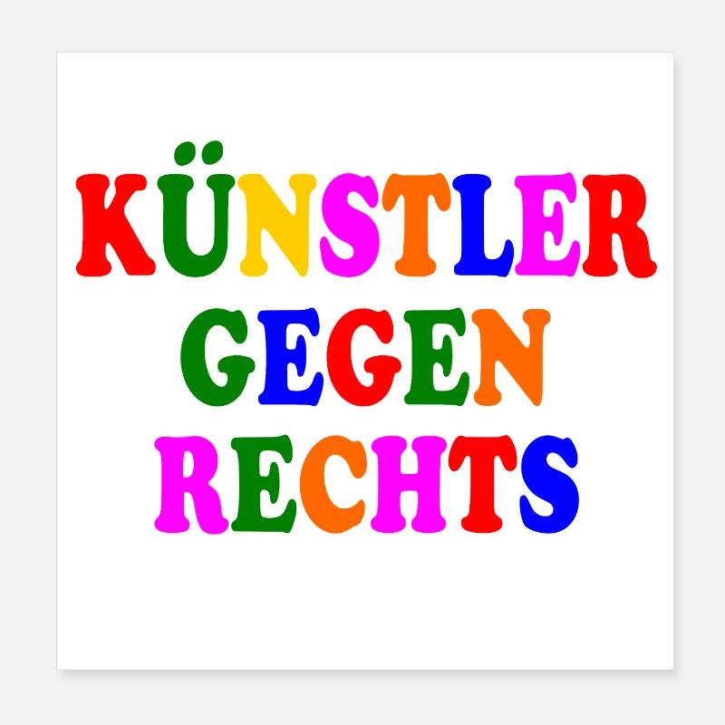 Künstler gegen rechts Poster 20x20 cm