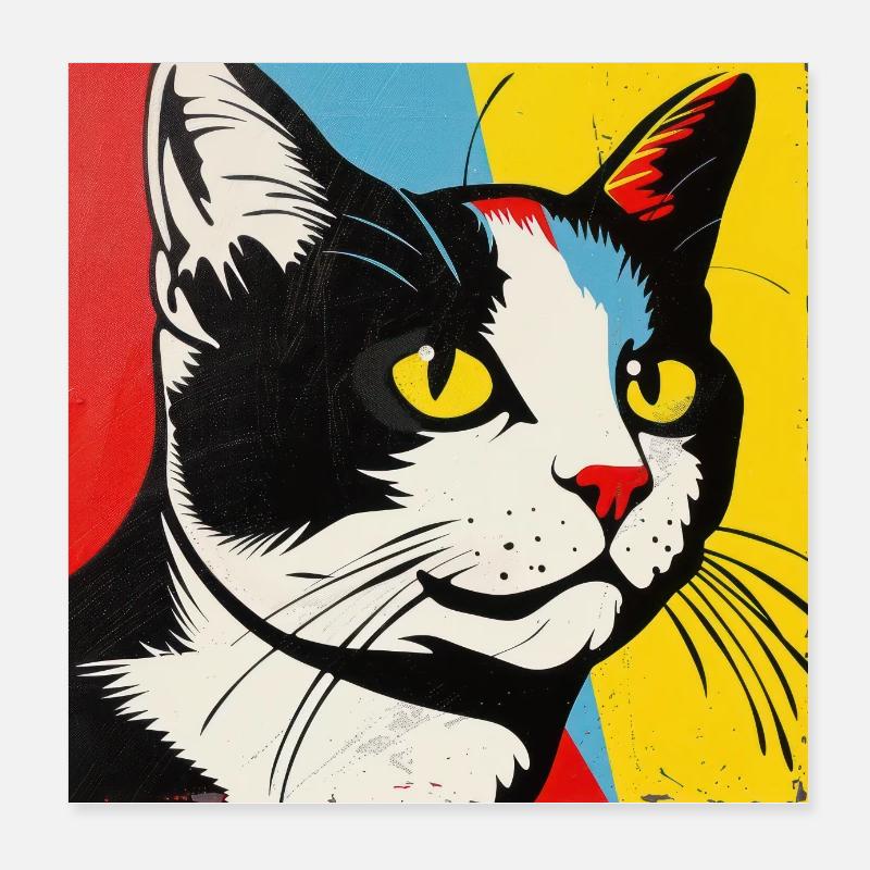 Katze, katzenmotiv, comic, geschenk, geschenkideen Poster 20x20 cm