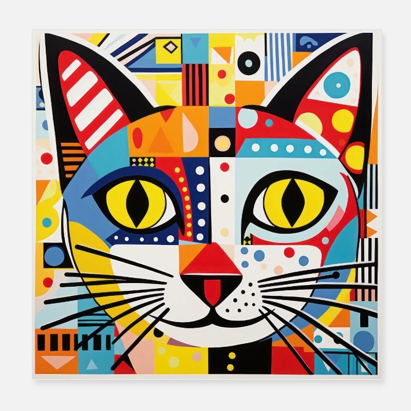 Chat, Motif De Chat Poster 20 x 20 cm