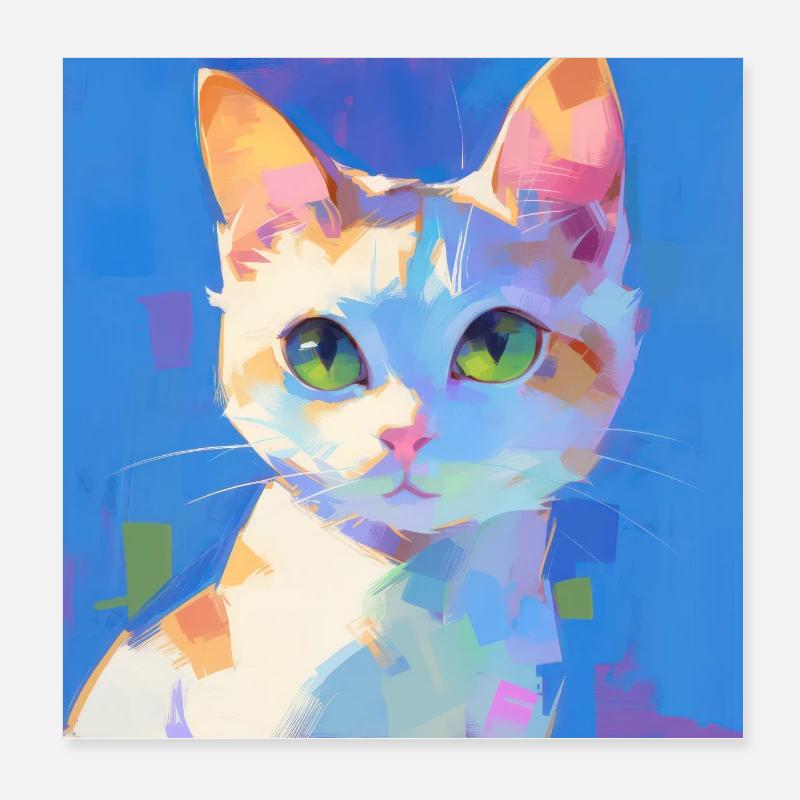 Chat, Motif De Chat Poster 20 x 20 cm