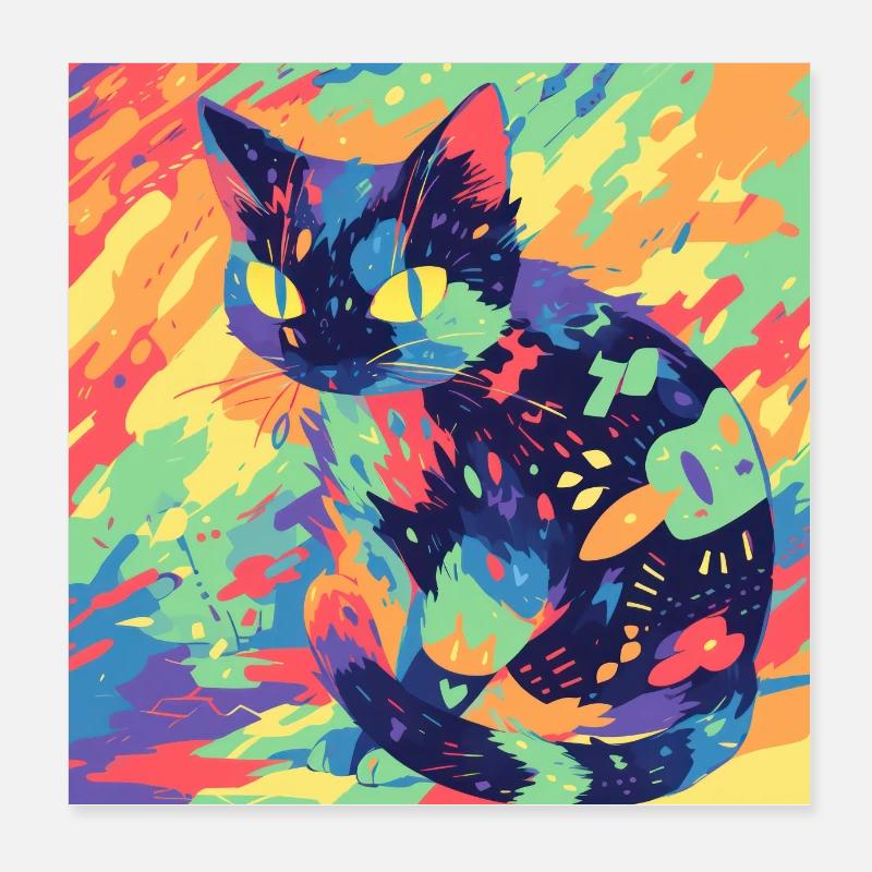 Chat, Motif De Chat Poster 20 x 20 cm