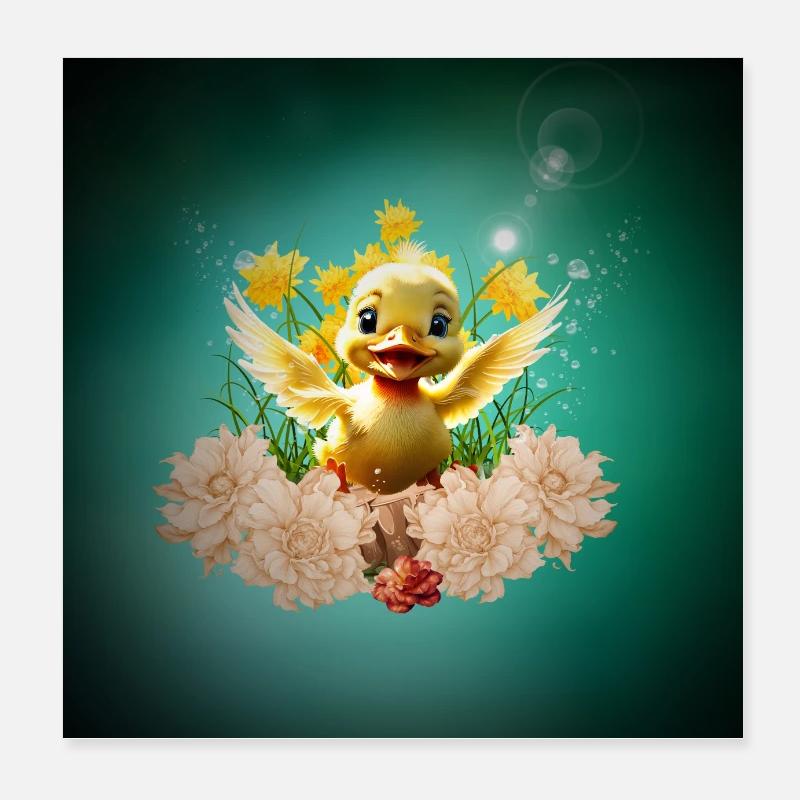 Sweet Duckling Poster 8" x 8" (20x20 cm)