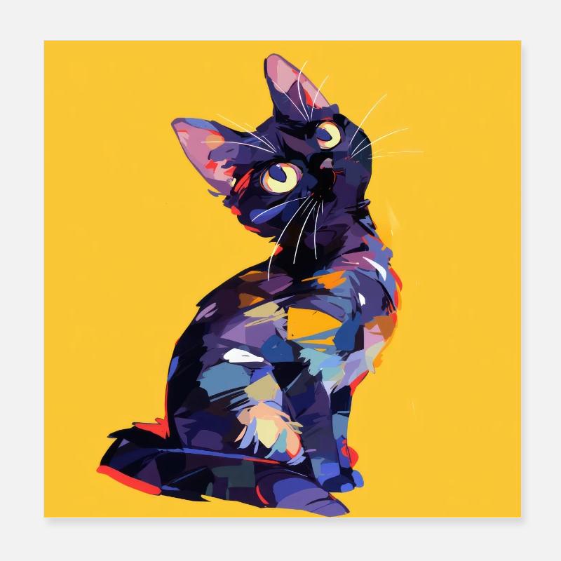 Chat, Motif De Chat Poster 20 x 20 cm