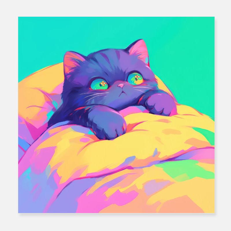 Chat, Motif De Chat Poster 20 x 20 cm