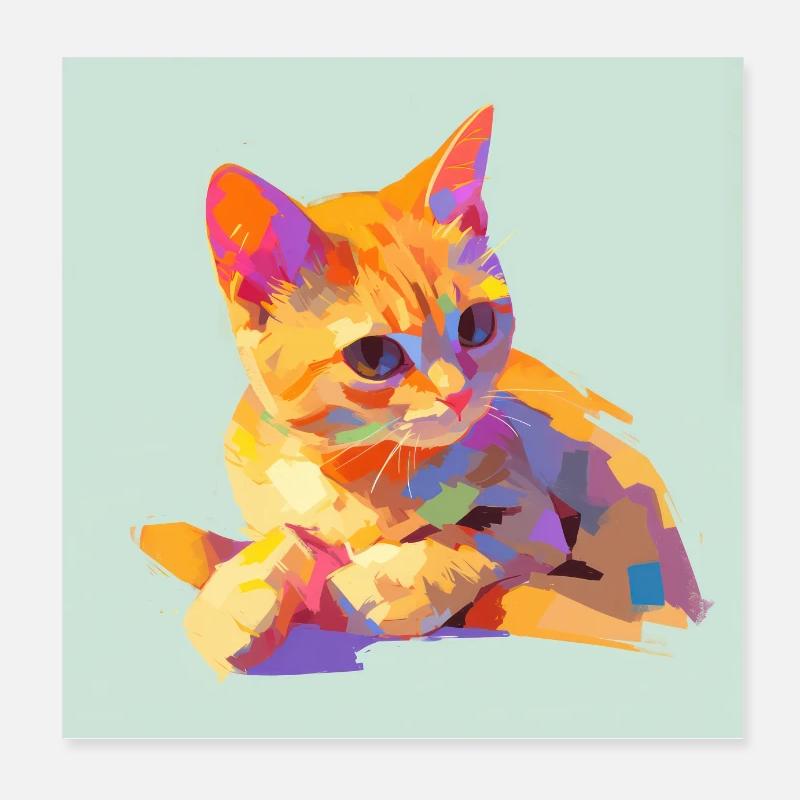 Chat, Motif De Chat Poster 20 x 20 cm