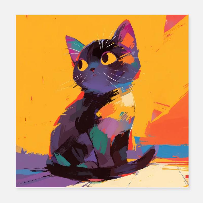 Chat, Motif De Chat Poster 20 x 20 cm