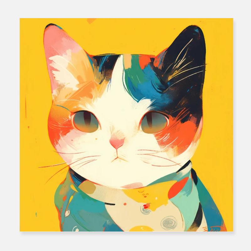 Chat, Motif De Chat Poster 20 x 20 cm