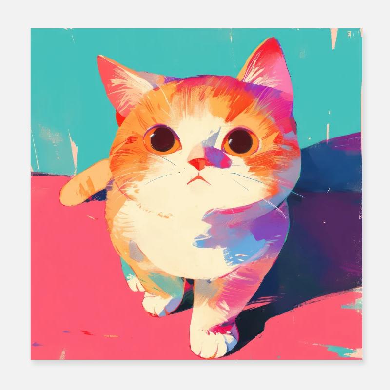 Chat, Motif De Chat Poster 20 x 20 cm