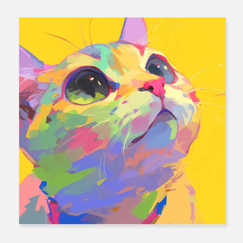 Chat, Motif De Chat Poster 20 x 20 cm