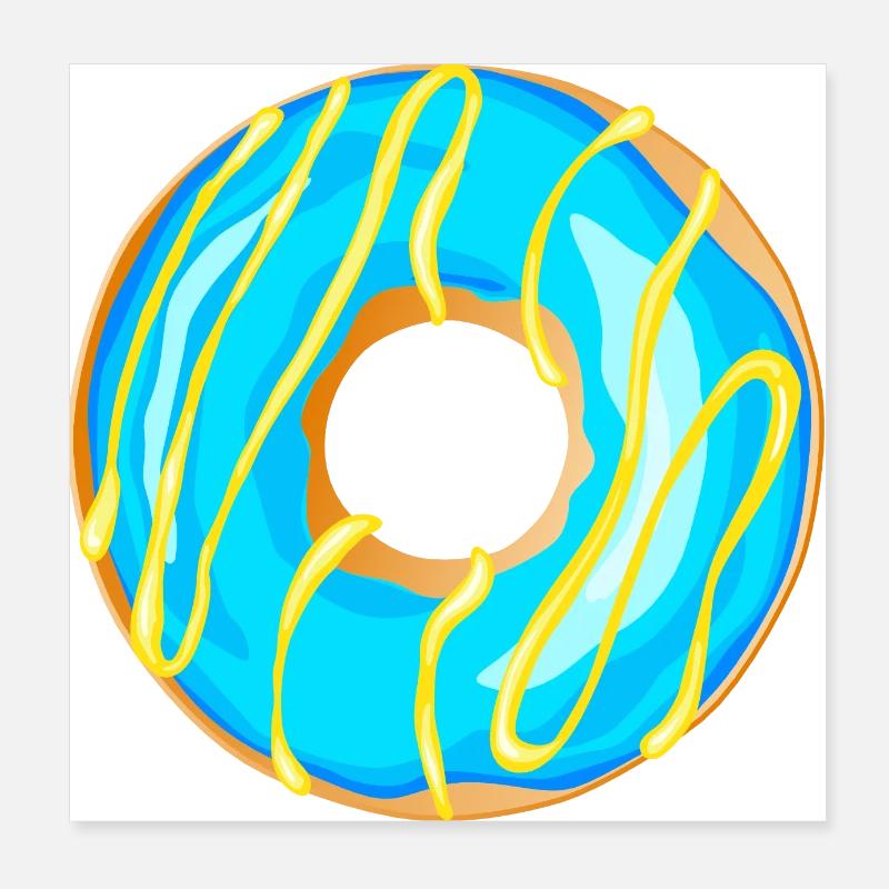 donut drawing dessert donuts cake pastry 1 A Poster 8" x 8" (20x20 cm)