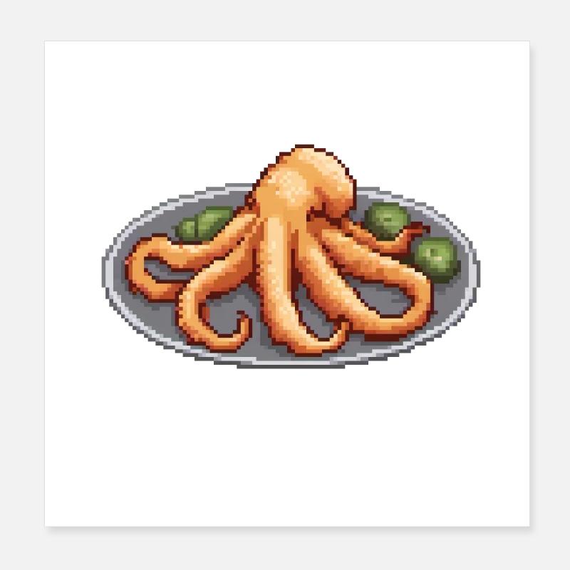 Octo-Pixel Plate Poster 8" x 8" (20x20 cm)