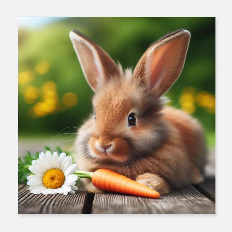 Adorable lapin Poster 20 x 20 cm