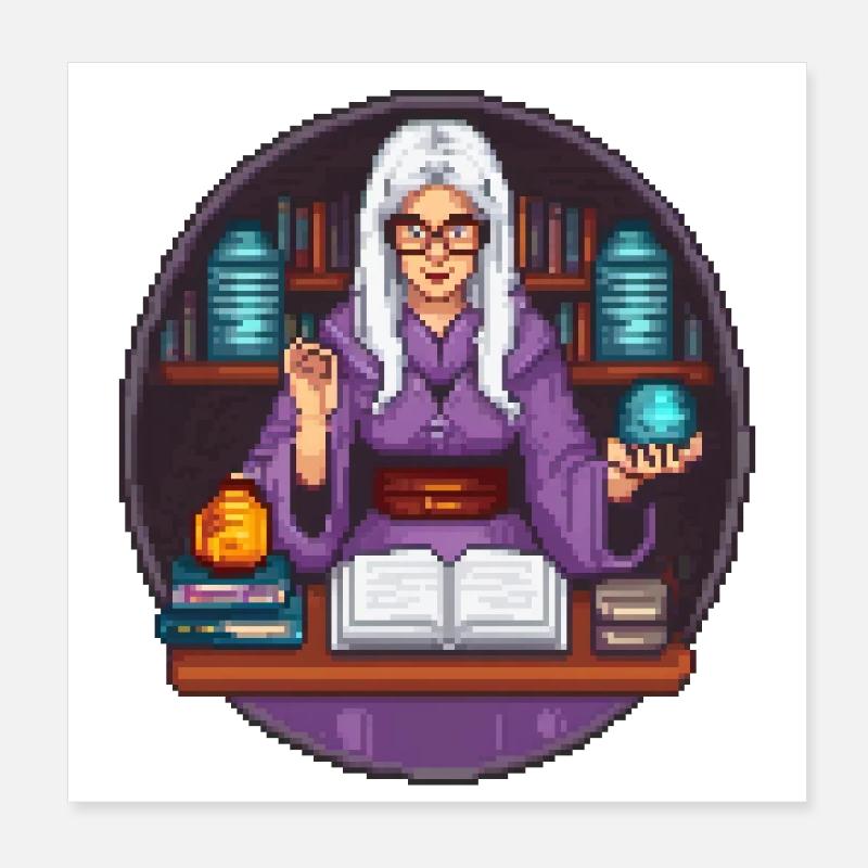 Pixel de bibliothécaire arcanique Poster 20 x 20 cm