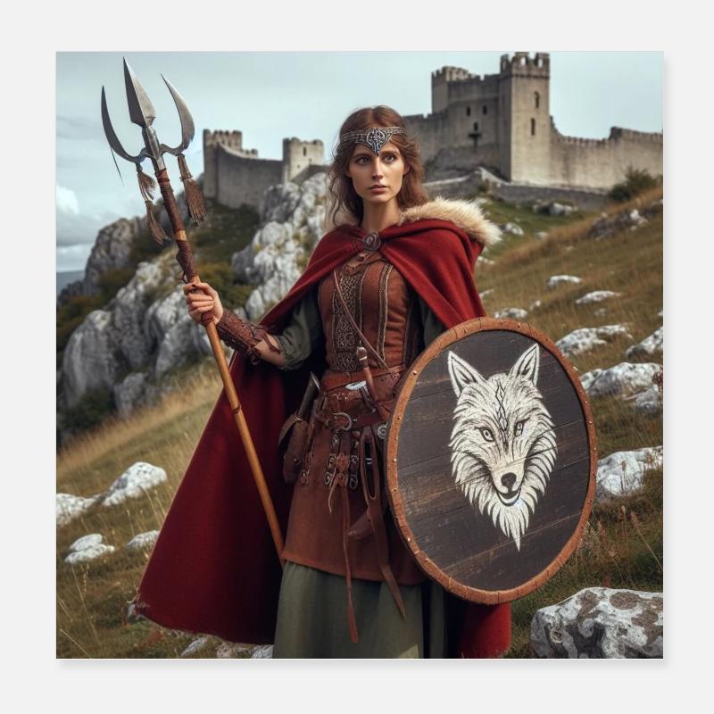 Viking Warrior Poster 8" x 8" (20x20 cm)