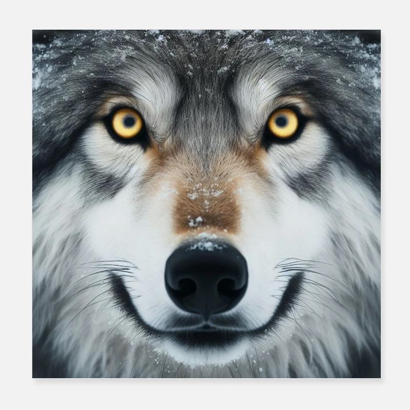 Der Blick des Wolfes Poster 20x20 cm