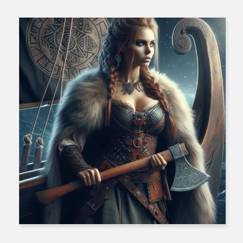 Wikinger-Krieger Poster 20x20 cm